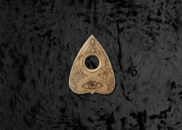 Hand-Made and Hand-Painted OOAK Wood Burned Ouija - Spirit Board - Talking Board with Planchette - 11.75in x 7 in - Image 3
